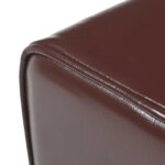 vidaXL lavička 40 x 30 x 45 cm Skutočná koža Tmavohnedá – Obrázok 4