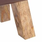 vidaXL lavička 40 x 30 x 45 cm Skutočná koža Tmavohnedá – Obrázok 6