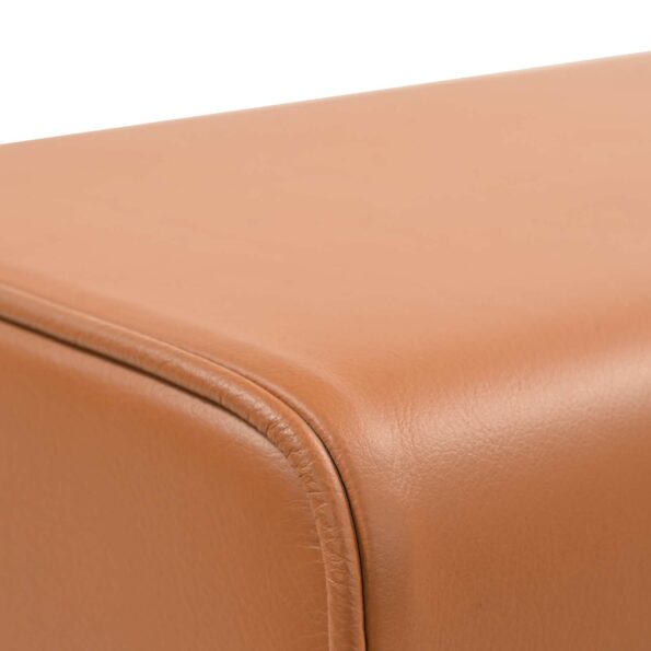 vidaXL lavička 60 x 30 x 45 cm Skutočná koža Hnedá – Obrázok 4