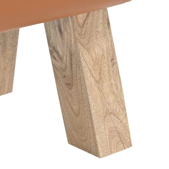 vidaXL lavička 60 x 30 x 45 cm Skutočná koža Hnedá – Obrázok 6