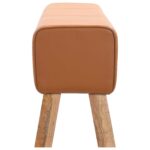 vidaXL lavička 110 x 30 x 45 cm Skutočná koža Hnedá – Obrázok 3