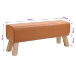 vidaXL lavička 110 x 30 x 45 cm Skutočná koža Hnedá – Obrázok 7