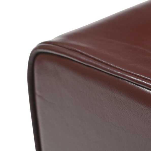 vidaXL lavička 110 x 30 x 45 cm Skutočná koža Tmavohnedá – Obrázok 4