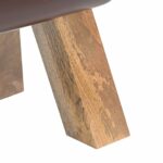 vidaXL lavička 110 x 30 x 45 cm Skutočná koža Tmavohnedá – Obrázok 5