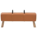 vidaXL lavička Hnedá 110 x 30 x 45 cm Skutočná koža – Obrázok 2