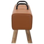 vidaXL lavička Hnedá 110 x 30 x 45 cm Skutočná koža – Obrázok 3