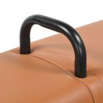 vidaXL lavička Hnedá 110 x 30 x 45 cm Skutočná koža – Obrázok 5