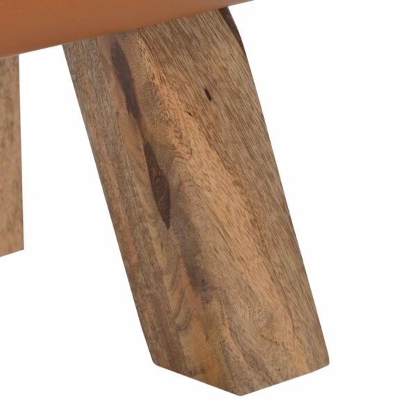 vidaXL lavička Hnedá 110 x 30 x 45 cm Skutočná koža – Obrázok 6