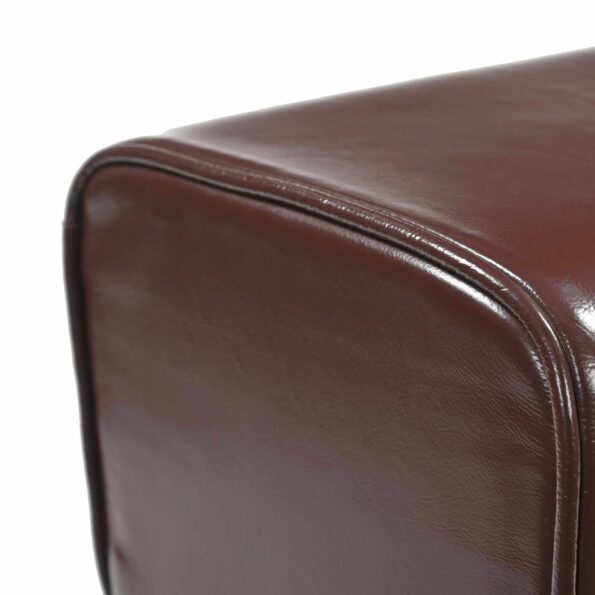 vidaXL lavička Tmavohnedá 110 x 30 x 45 cm Skutočná koža – Obrázok 4
