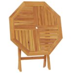 vidaXL Skladací záhradný stôl Prírodná 90 x 90 x 75 cm – Obrázok 3