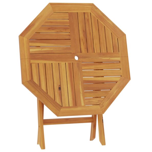 vidaXL Skladací záhradný stôl Prírodná 90 x 90 x 75 cm – Obrázok 3