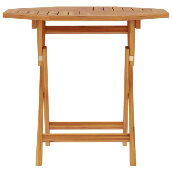 vidaXL Skladací záhradný stôl Prírodná 90 x 90 x 75 cm – Obrázok 4