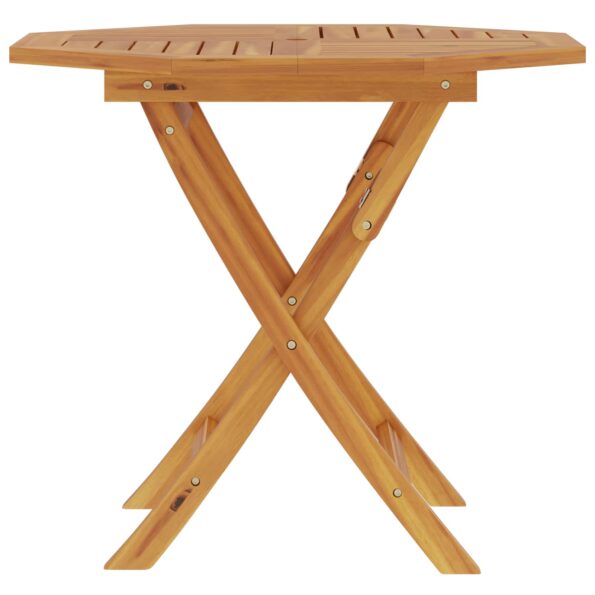 vidaXL Skladací záhradný stôl Prírodná 90 x 90 x 75 cm – Obrázok 5