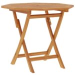 vidaXL Skladací záhradný stôl Prírodná 90 x 90 x 75 cm – Obrázok 6