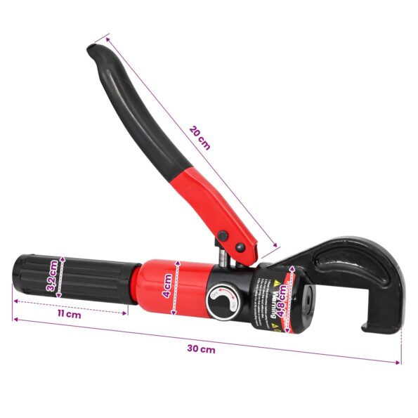 vidaXL Hydraulický nástroj na krimpovanie káblov 50 kN 4-70 mm² Oceľ – Obrázok 6