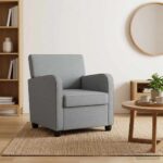 vidaXL Kreslo Svetlosivá Látka