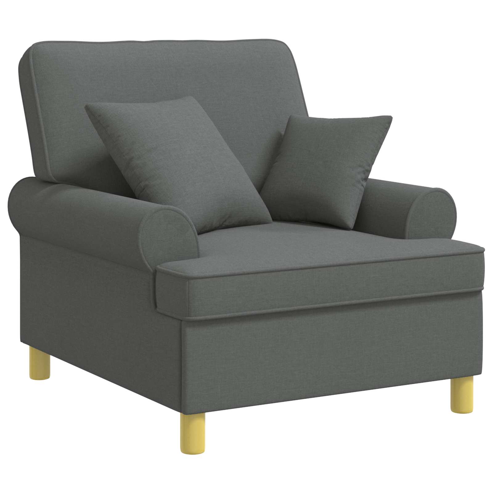 42043484_1.jpg vidaXL XL kreslo s vankúšmi Tmavosivá Látka – Obrázok 1
