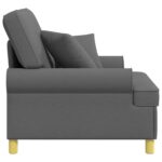 vidaXL XL kreslo s vankúšmi Tmavosivá Látka – Obrázok 3