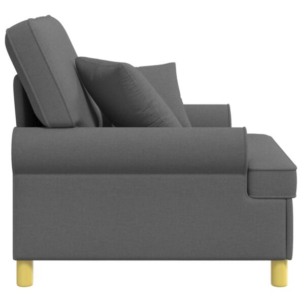 vidaXL XL kreslo s vankúšmi Tmavosivá Látka – Obrázok 3