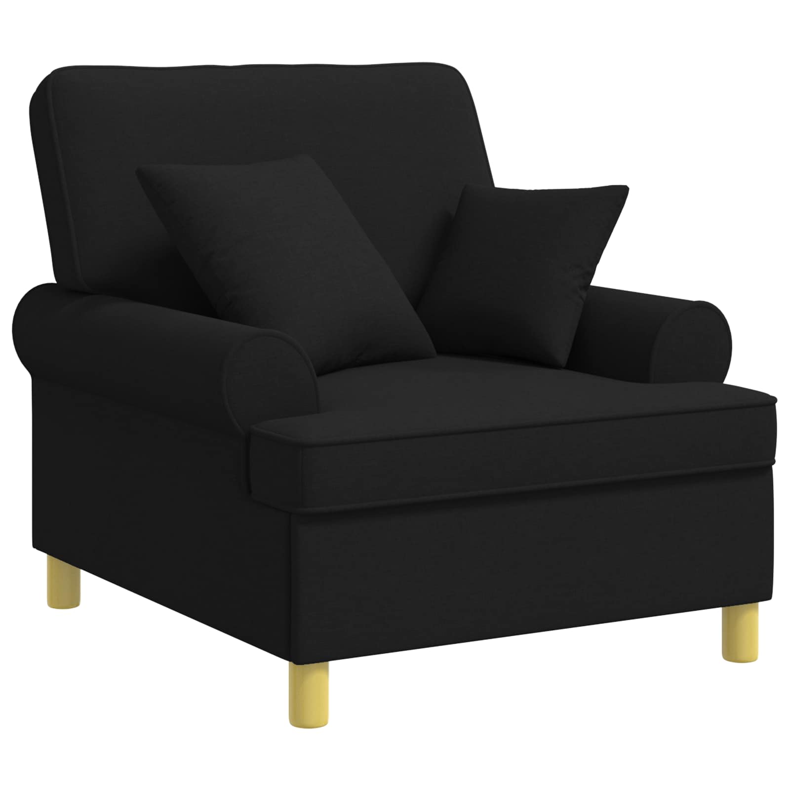 42043485_1.jpg vidaXL XL kreslo s vankúšmi Čierna Látka – Obrázok 1