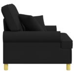 vidaXL XL kreslo s vankúšmi Čierna Látka – Obrázok 3