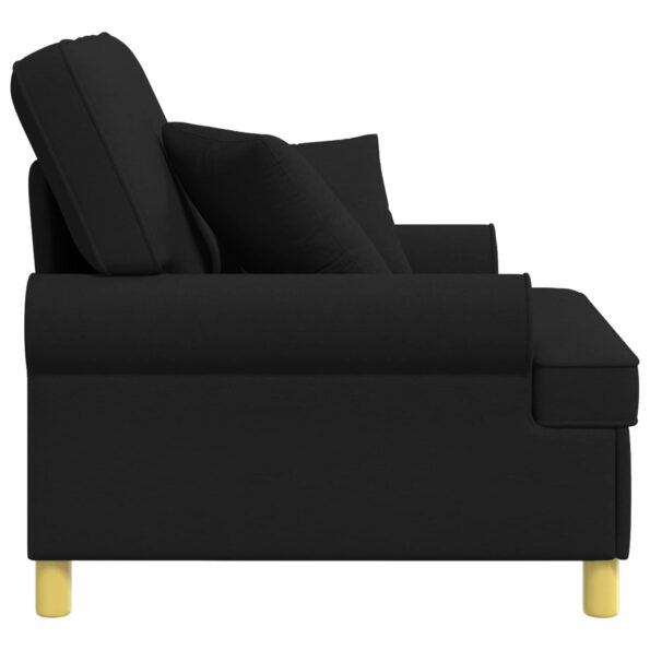 vidaXL XL kreslo s vankúšmi Čierna Látka – Obrázok 3