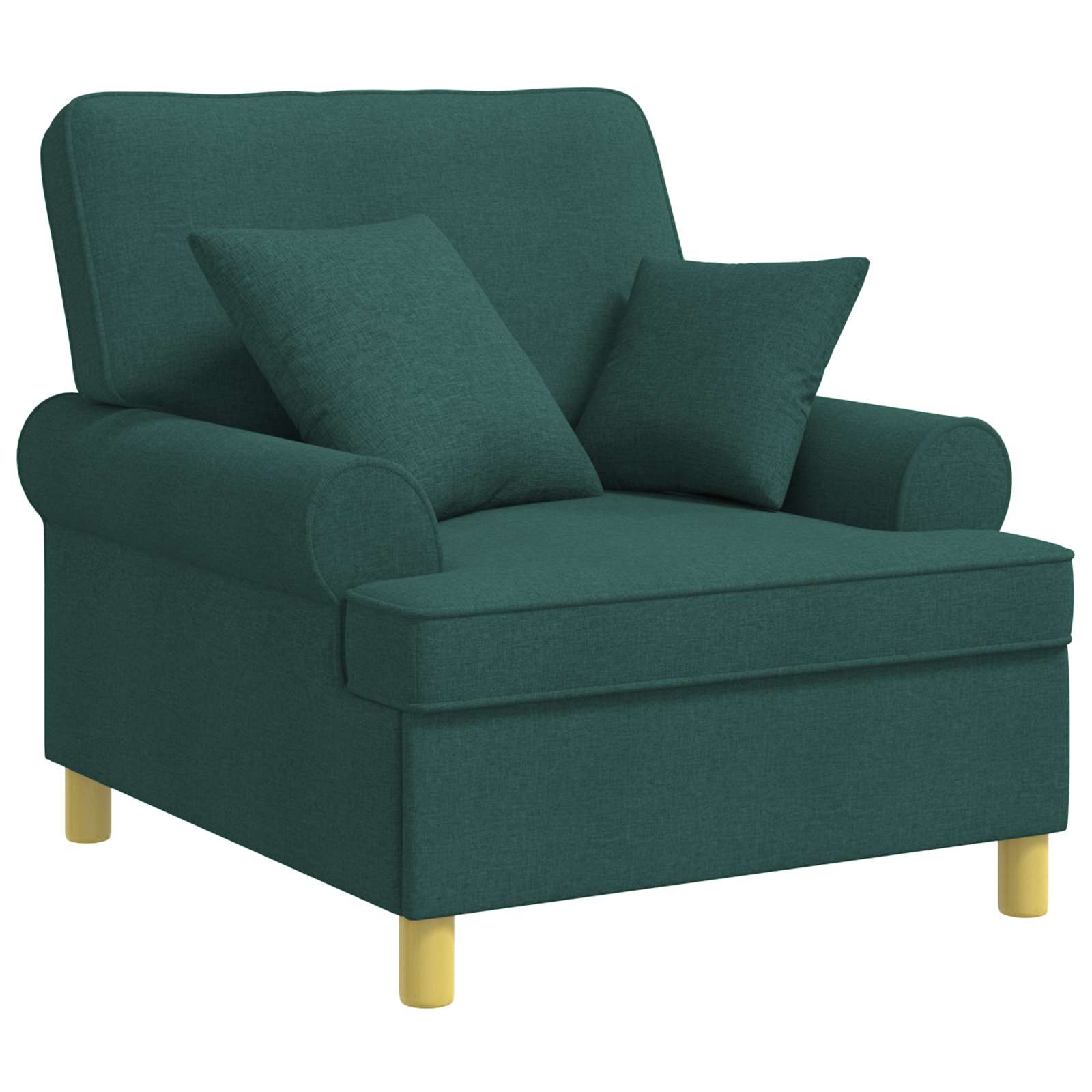 42043488_1.jpg vidaXL XL kreslo s vankúšmi Tmavozelená Látka – Obrázok 1