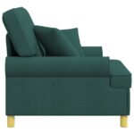 vidaXL XL kreslo s vankúšmi Tmavozelená Látka – Obrázok 3