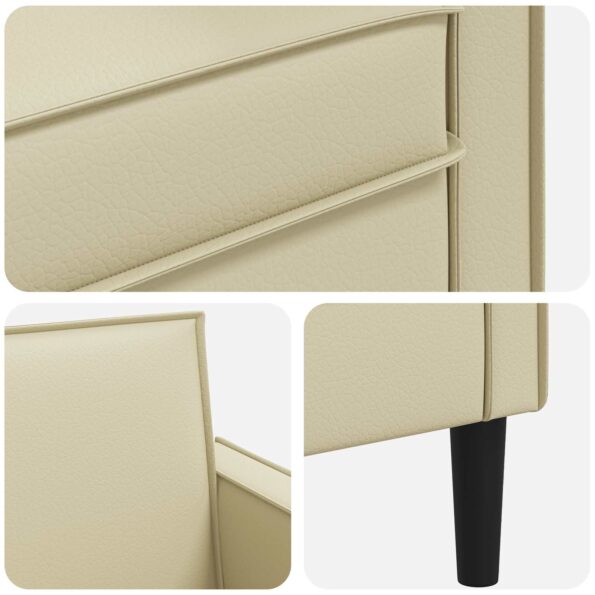 vidaXL XL kreslo Krémová Umelá koža – Obrázok 5