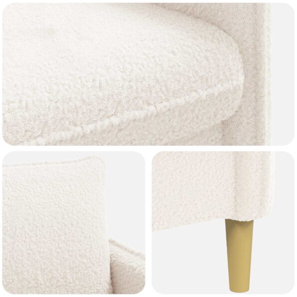 vidaXL XL kreslo Biela Bouclé – Obrázok 5