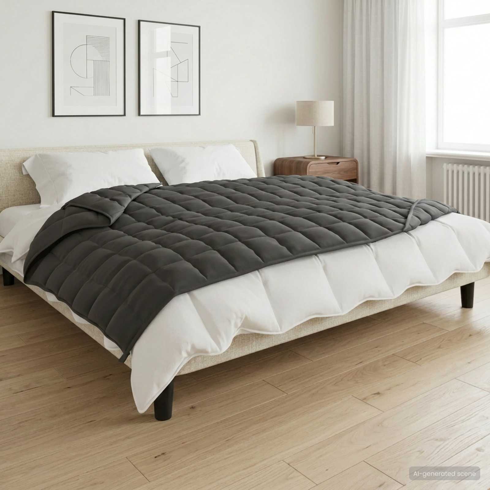42043997_1.jpg vidaXL Záťažová deka Antracitová 120 x 180 cm 5 kg 100% Bavlna 205T – Obrázok 1