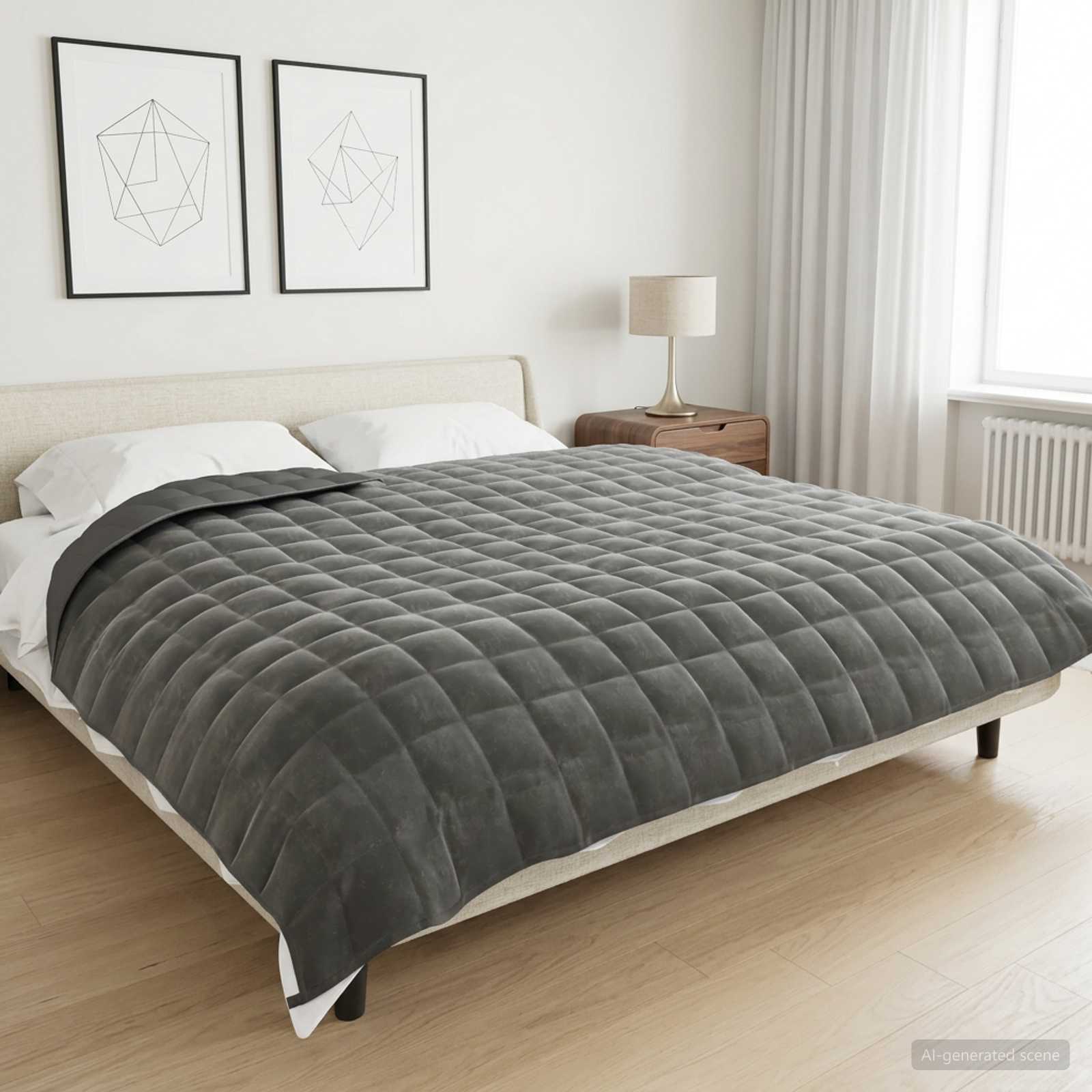 42044049_1.jpg vidaXL Záťažová deka Antracitová 235 x 290 cm 11 kg 100% Bavlna 205T – Obrázok 1