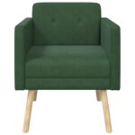 vidaXL Kreslo Jungle Green Menčestrová látka – Obrázok 2