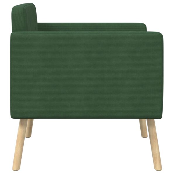 vidaXL Kreslo Jungle Green Menčestrová látka – Obrázok 3