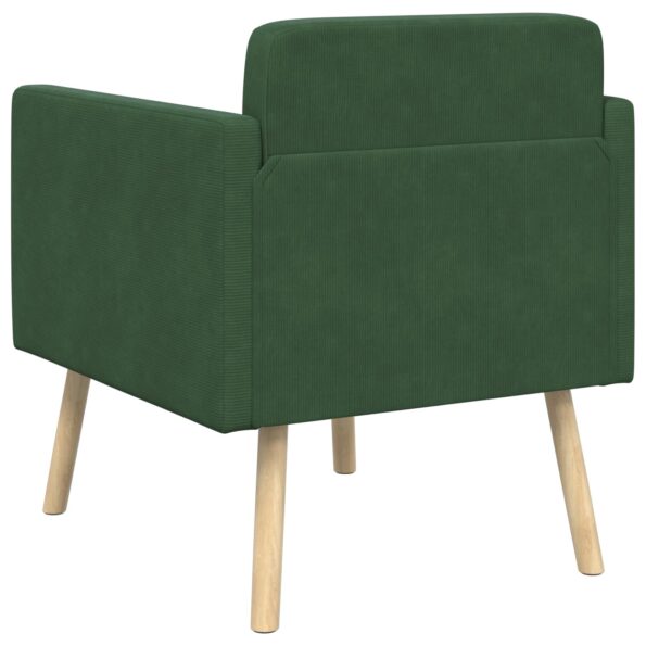 vidaXL Kreslo Jungle Green Menčestrová látka – Obrázok 4
