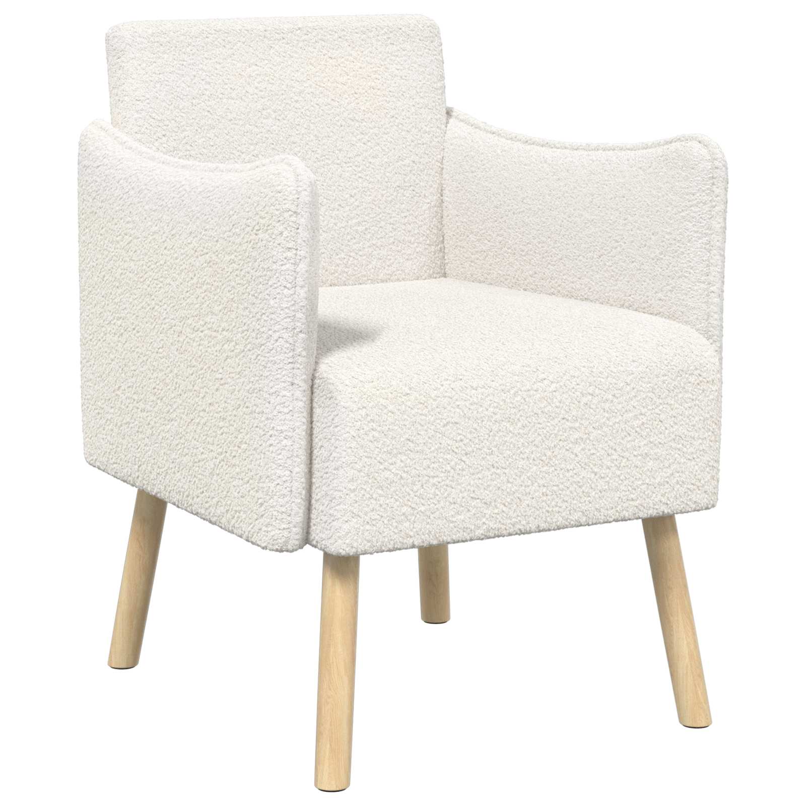 42044824_1.jpg vidaXL Akcentové kreslo Krémová Bouclé – Obrázok 1
