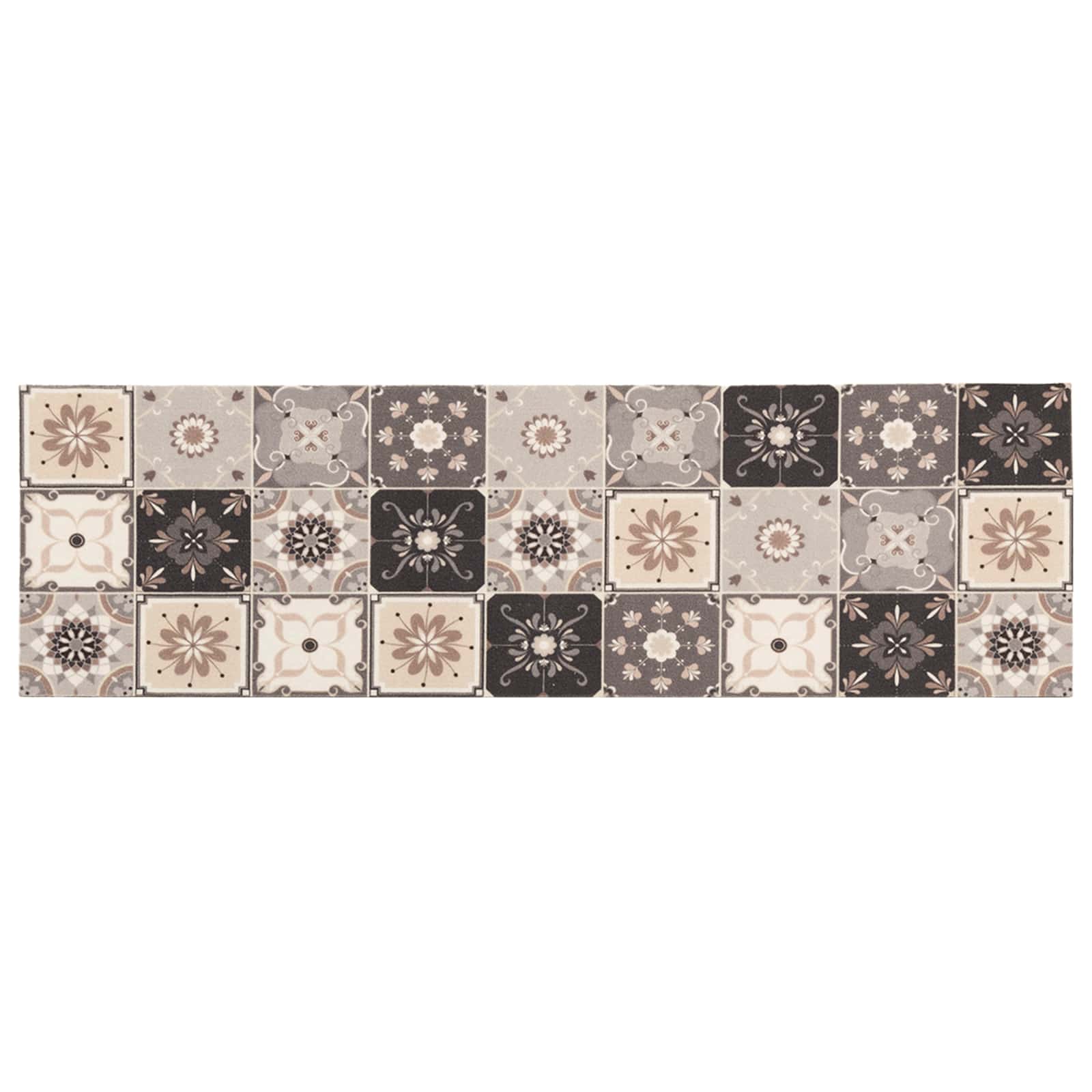 42045711_1.jpg vidaXL Kuchynský koberec Sivá a béžová mozaika 180 x 60 cm – Obrázok 1