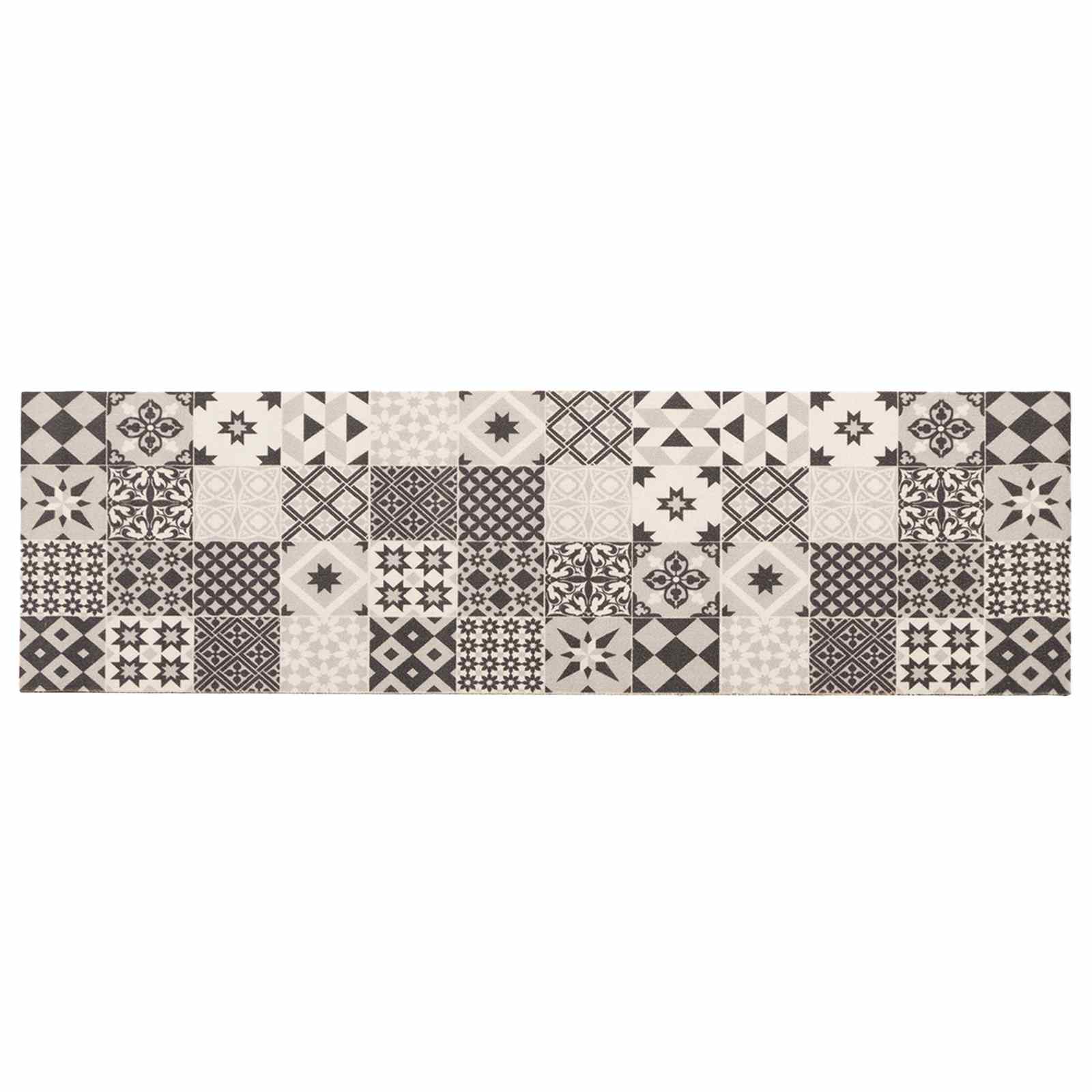 42045714_1.jpg vidaXL Kuchynský koberec sivá mozaika 180 x 60 cm 100% polyamid – Obrázok 1