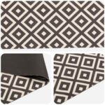 vidaXL Kuchynský koberec sivé a biele diamanty 150 x 45 cm – Obrázok 2