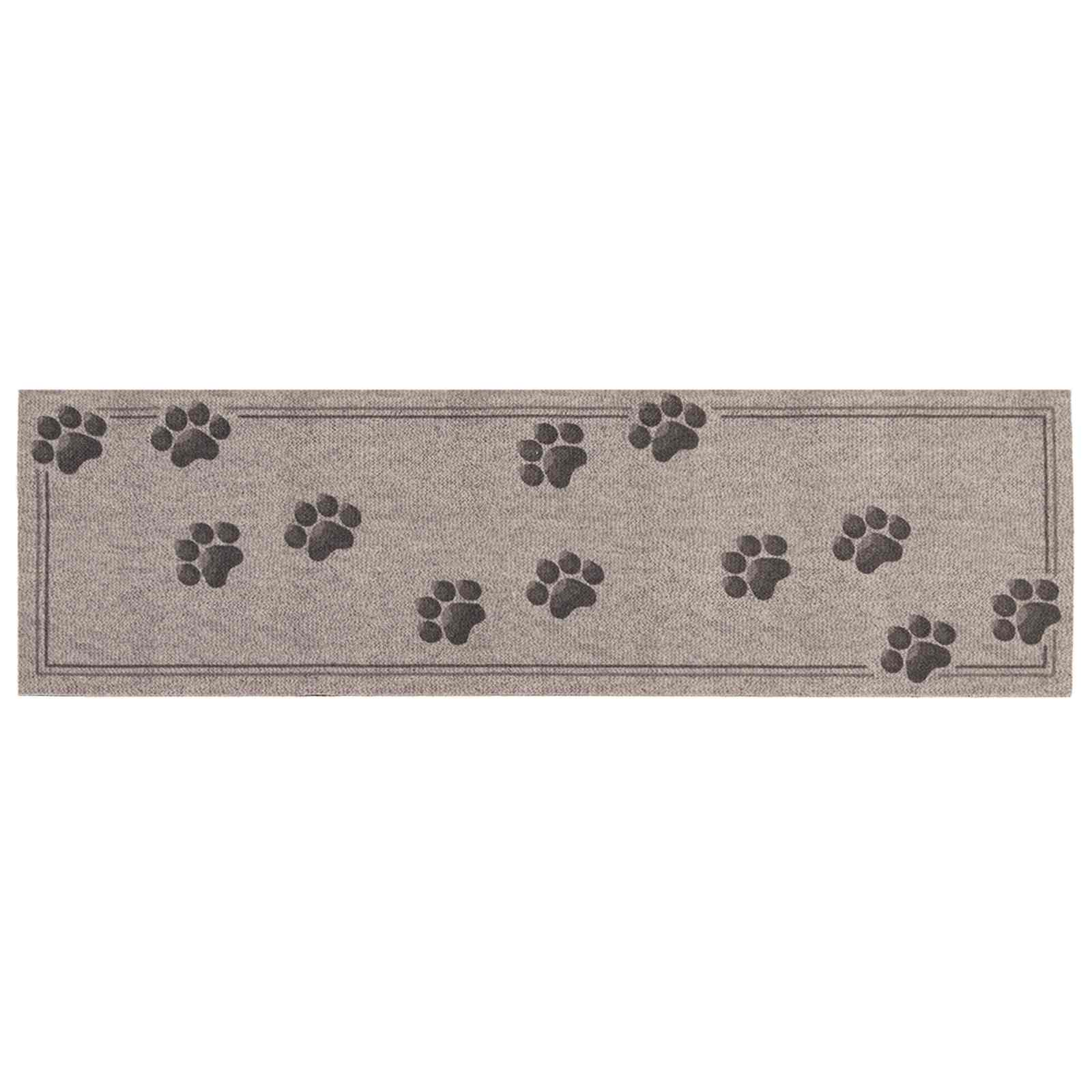 42045738_1.jpg vidaXL Kuchynský koberec Sivé labky 180 x 60 cm 100% polyamid Prateľné – Obrázok 1