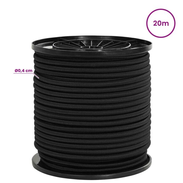 vidaXL Bungee šnúry 4 mm Čierna PP a guma – Obrázok 5