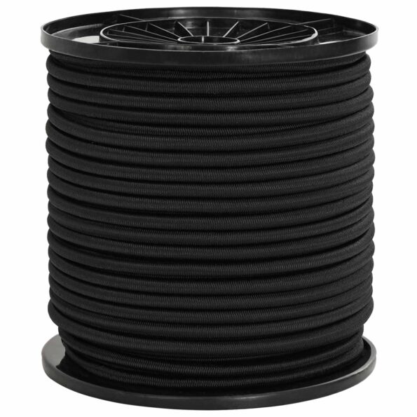vidaXL Bungee šnúry 6 mm Čierna PP a guma – Obrázok 2