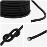 vidaXL Bungee šnúry 6 mm Čierna PP a guma – Obrázok 4