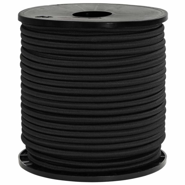 vidaXL Bungee šnúry 6 mm Čierna PP a guma – Obrázok 2