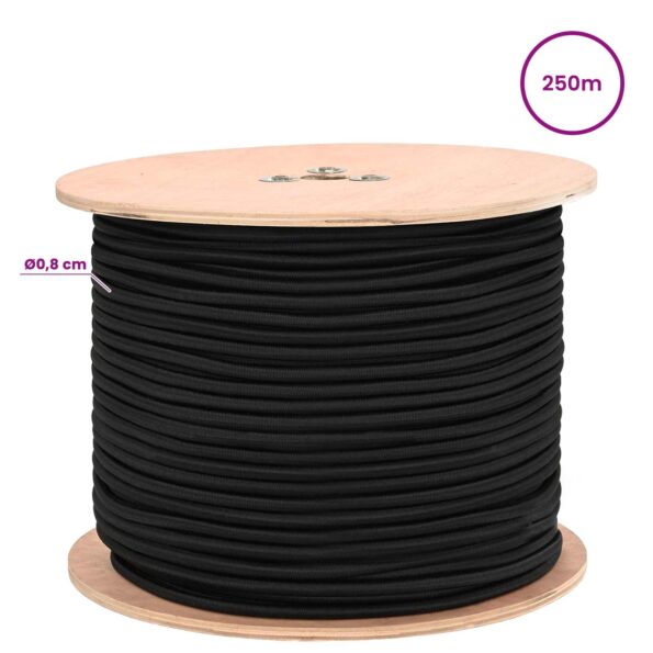 vidaXL Bungee šnúry 8 mm Čierna PP a guma – Obrázok 5