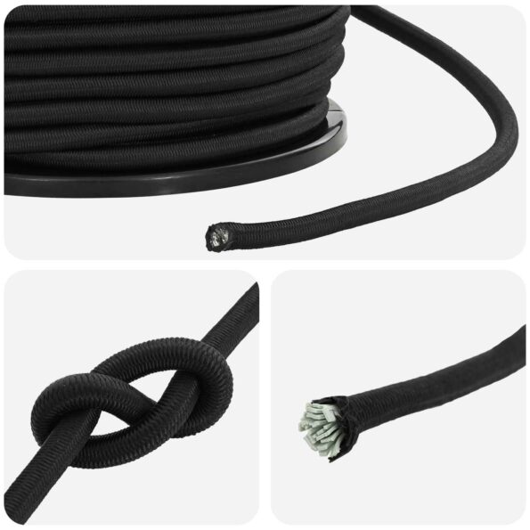 vidaXL Bungee šnúry 10 mm Čierna PP a guma – Obrázok 4