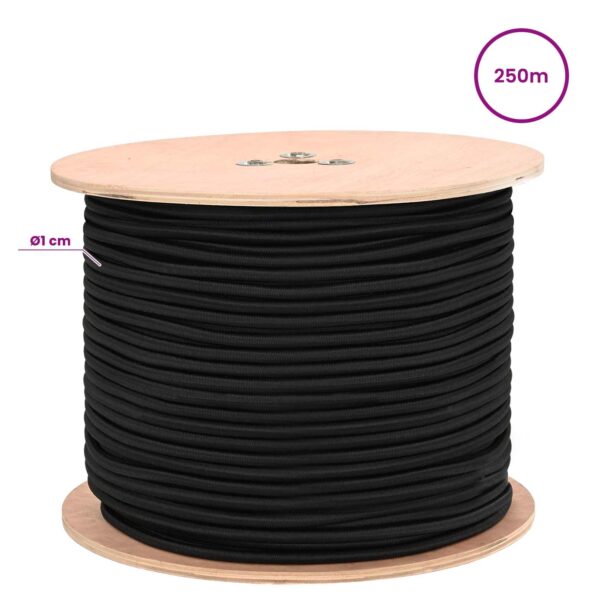 vidaXL Bungee šnúry 10 mm Čierna PP a guma – Obrázok 5