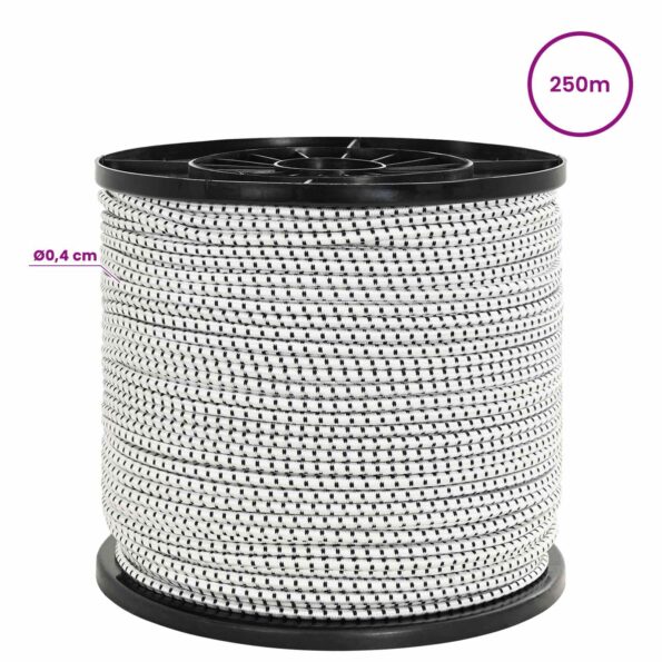 vidaXL Bungee šnúry 4 mm Čierna a biela PP a guma – Obrázok 5