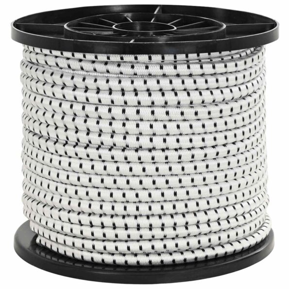 vidaXL Bungee šnúry 8 mm Čierna a biela PP a guma – Obrázok 2
