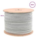 vidaXL Bungee šnúry 8 mm Čierna a biela PP a guma – Obrázok 5